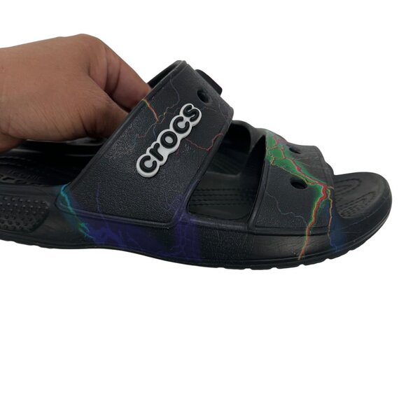 Crocs Mens SZ 7 Women SZ 9 Multicolor Double Strap Slide Sandals Unisex - Picture 7 of 13
